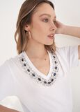 Sunrise T-Shirt with Crystals BLUBIANCO WHITE Woman image number 2