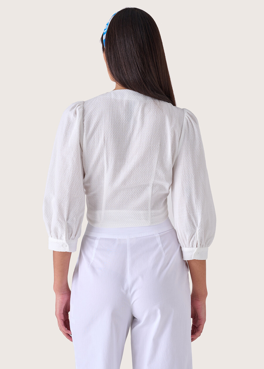 Blusa aperta Sharyl 100% cotone BIANCO Donna , immagine n. 3