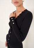 Cher cardigan with pearl-effect buttons NERO BLACK Woman image number 2