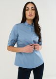 Coeur cotton blend blouse BIANCO WHITEAZZURO AZZURRO Woman image number 1