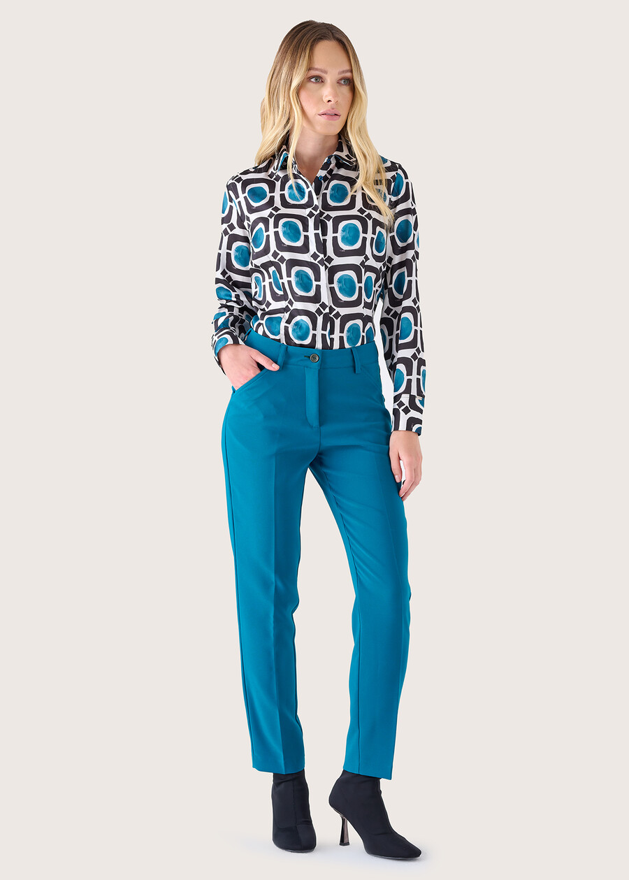 Kate technical fabric trousers BLUE COLONIAL Woman , image number 1