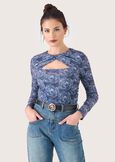 Maglia Sasuke con fantasia floreale BLU GRAFITE Donna immagine n. 1