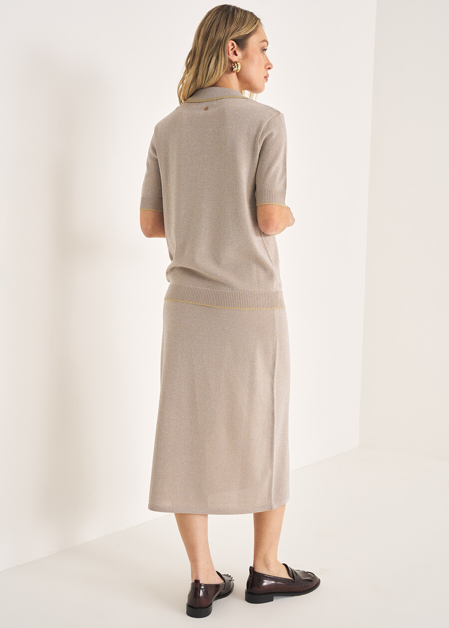 Gonna Ginevra in lurex BEIGE SABBIA Donna , immagine n. 4