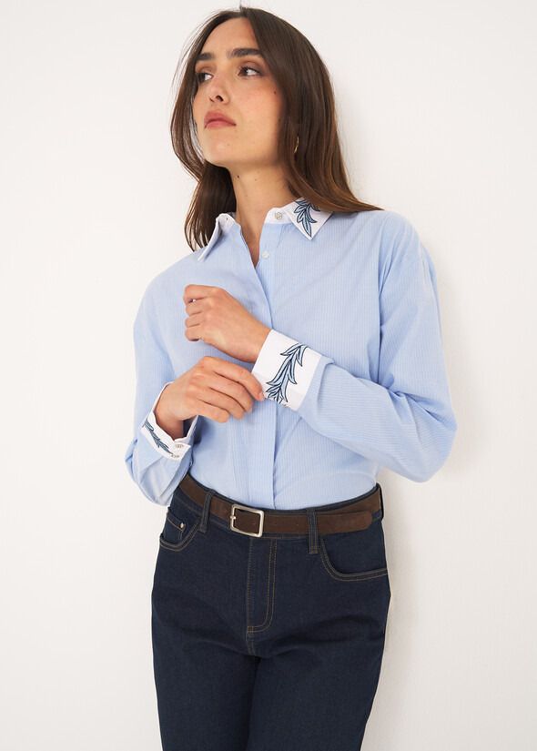 Chelsie striped shirt BLU CELESTE Woman null