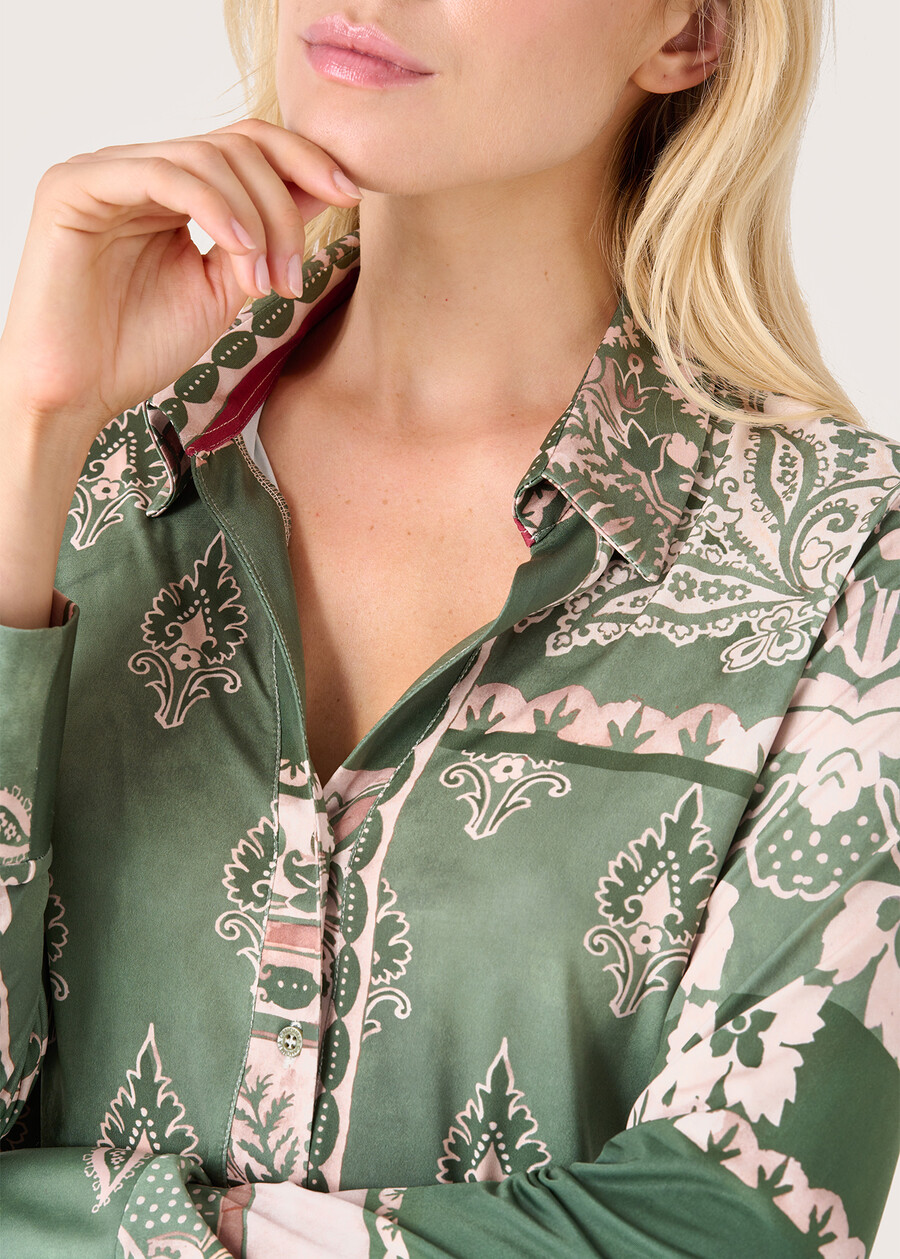 Clizia patchwork shirt VERDE MUSCHIO Woman , image number 2