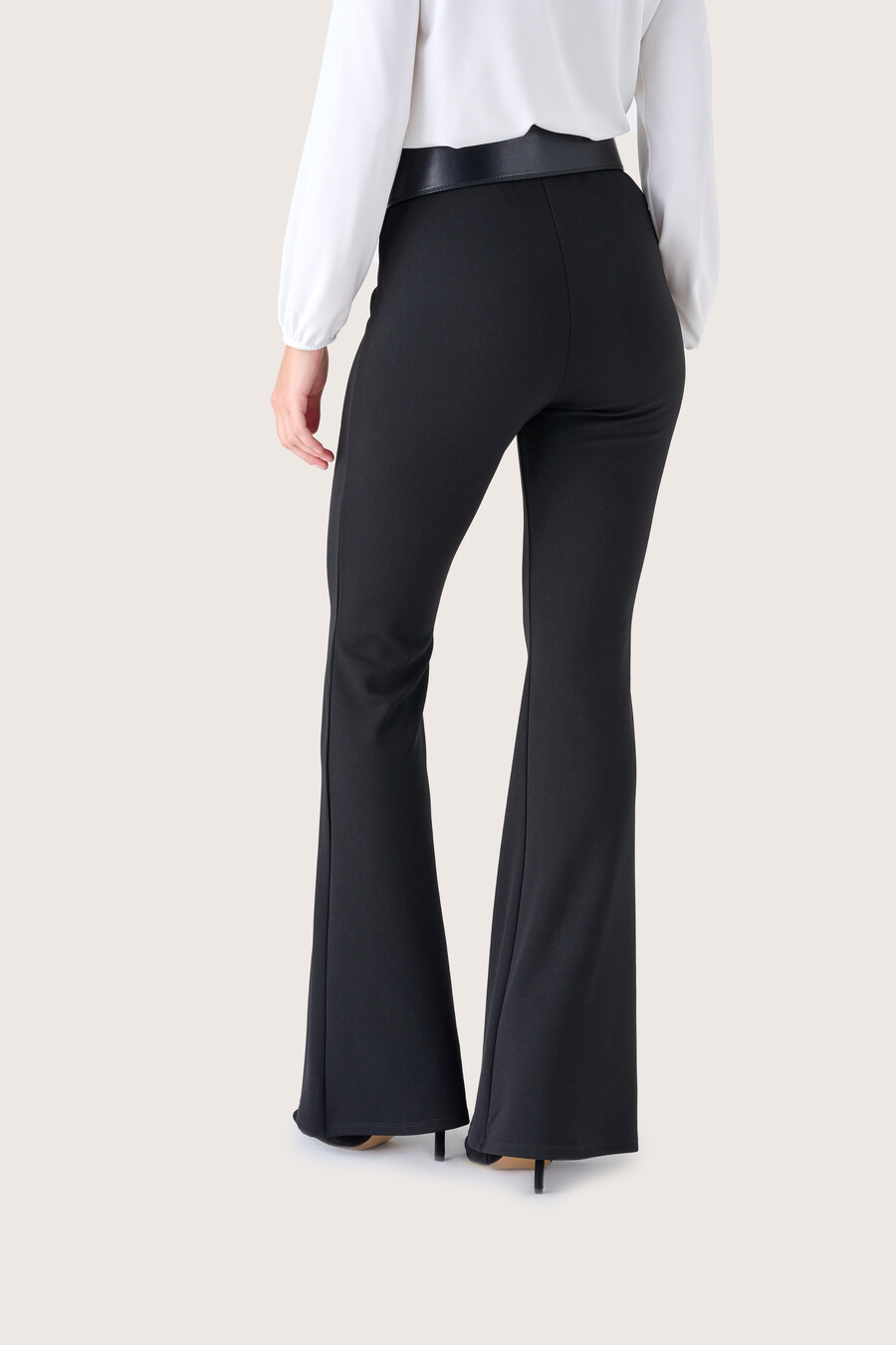Pantalone Victoria in tessuto screp NERO BLACKROSSO SYRAH Donna , immagine n. 6