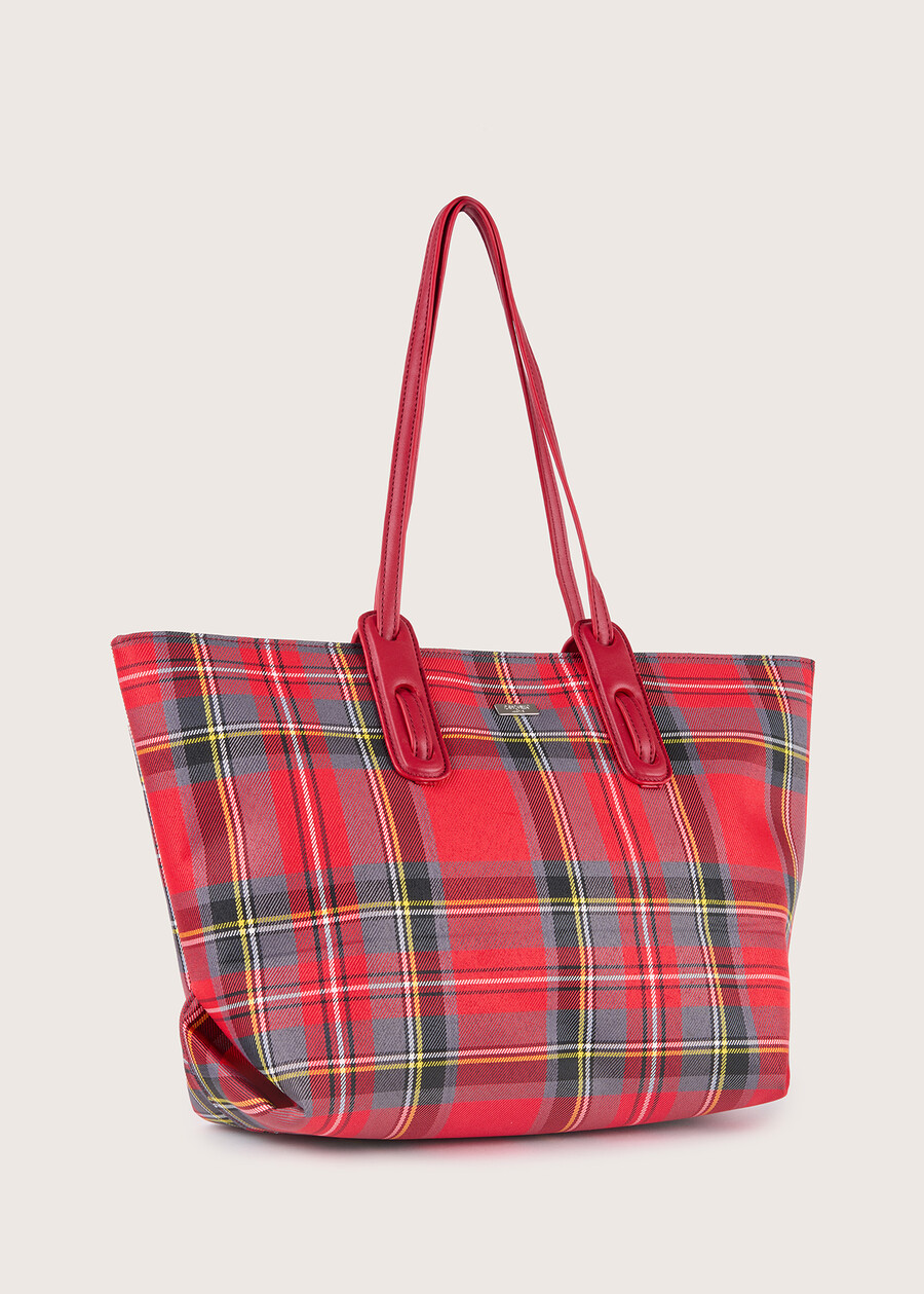 Ballyt tartan print shopping bag ROSSO CARPETBEIGE TAUPEVERDE POKER Woman , image number 1