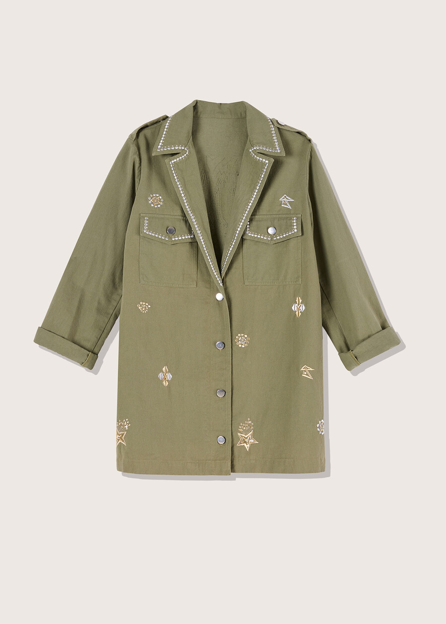 Garden 100% cotton denim jacket VERDE TEA Woman , image number 5