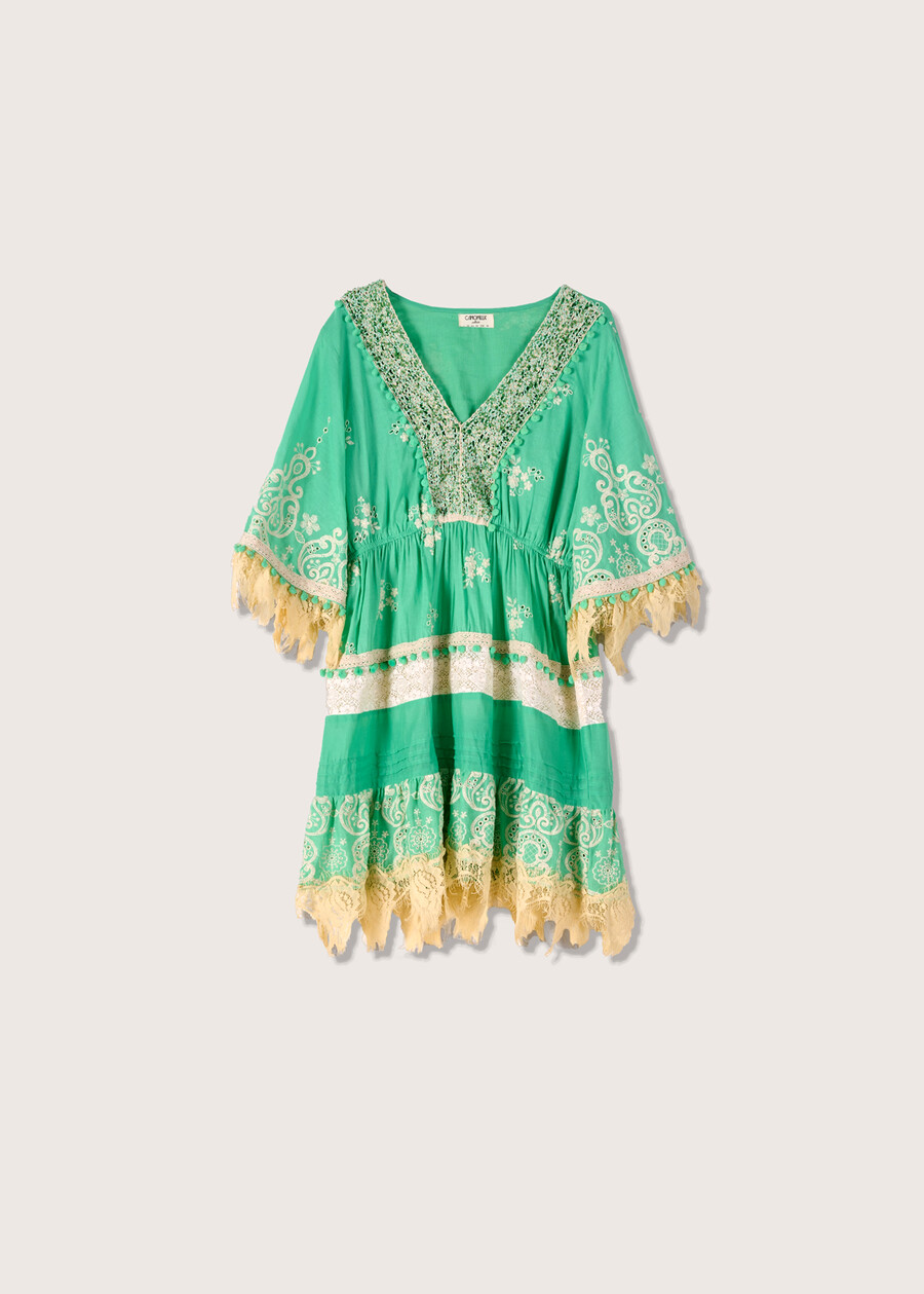 Abito corto 100% cotone VERDE BANDIERA Donna , immagine n. 4