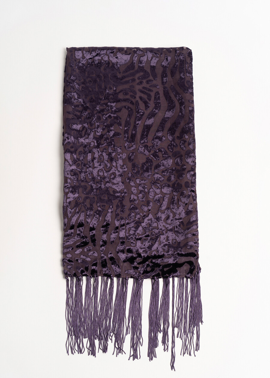 Shannon animalier devoré scarf MARRONE CAFFEVIOLA PRUGNA Woman , image number 2