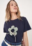 T-shirt Stozy Con Fiore BLU AVIONBEIGE LATTE Donna immagine n. 2