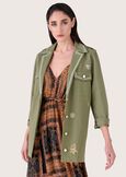 Garden 100% cotton denim jacket VERDE TEA Woman image number 1