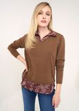 Maglia Melany 2 in 1 con camicia MARRONE Donna immagine n. 1