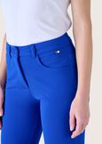 Kate screp fabric trousers BLUE OLTREMARE BLU ELETTRICOROSSO TULIPANO Woman image number 3