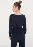 Blusa Boho in georgette BLUE OLTREMARE  Donna immagine n. 4