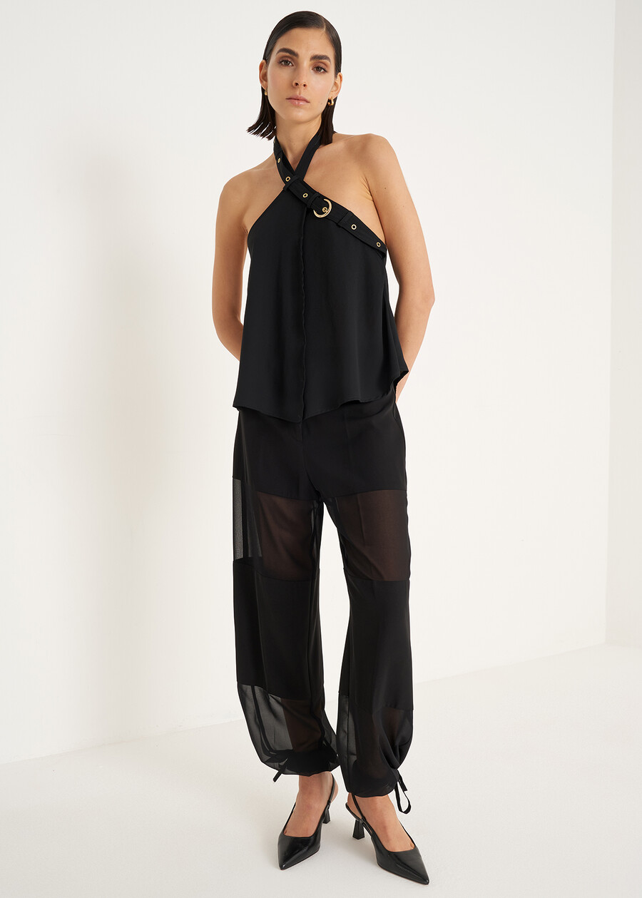 Peleo double-fabric trousers NERO BLACK Woman , image number 1