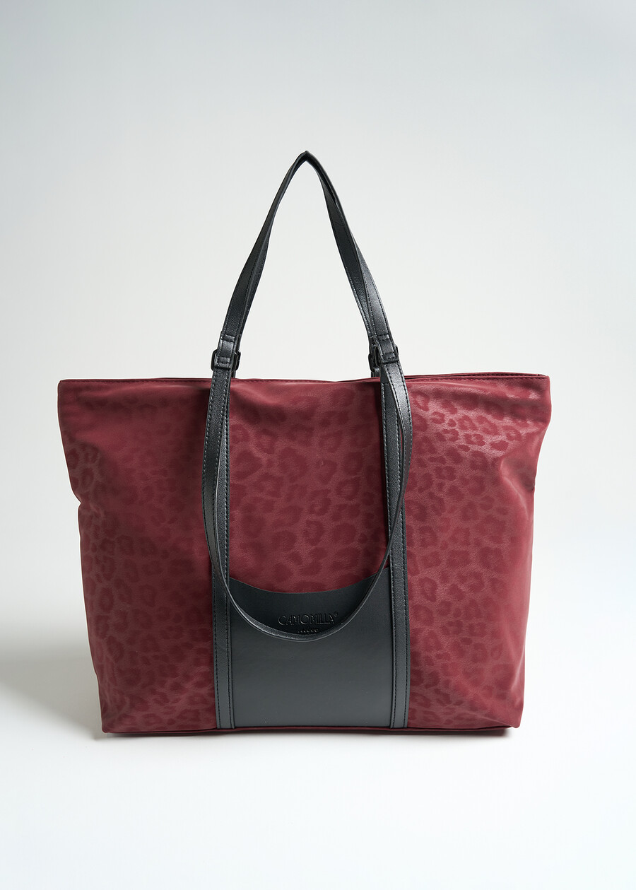 Shopping bag Biky animalier ROSSO BORDEAUXNERO Donna , immagine n. 3