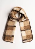 Shiny maxi check shearling scarf BEIGE LATTEBEIGE LATTE Woman image number 2