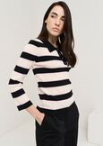 Polo Maly in maglia a righe NERO BLACK Donna immagine n. 1