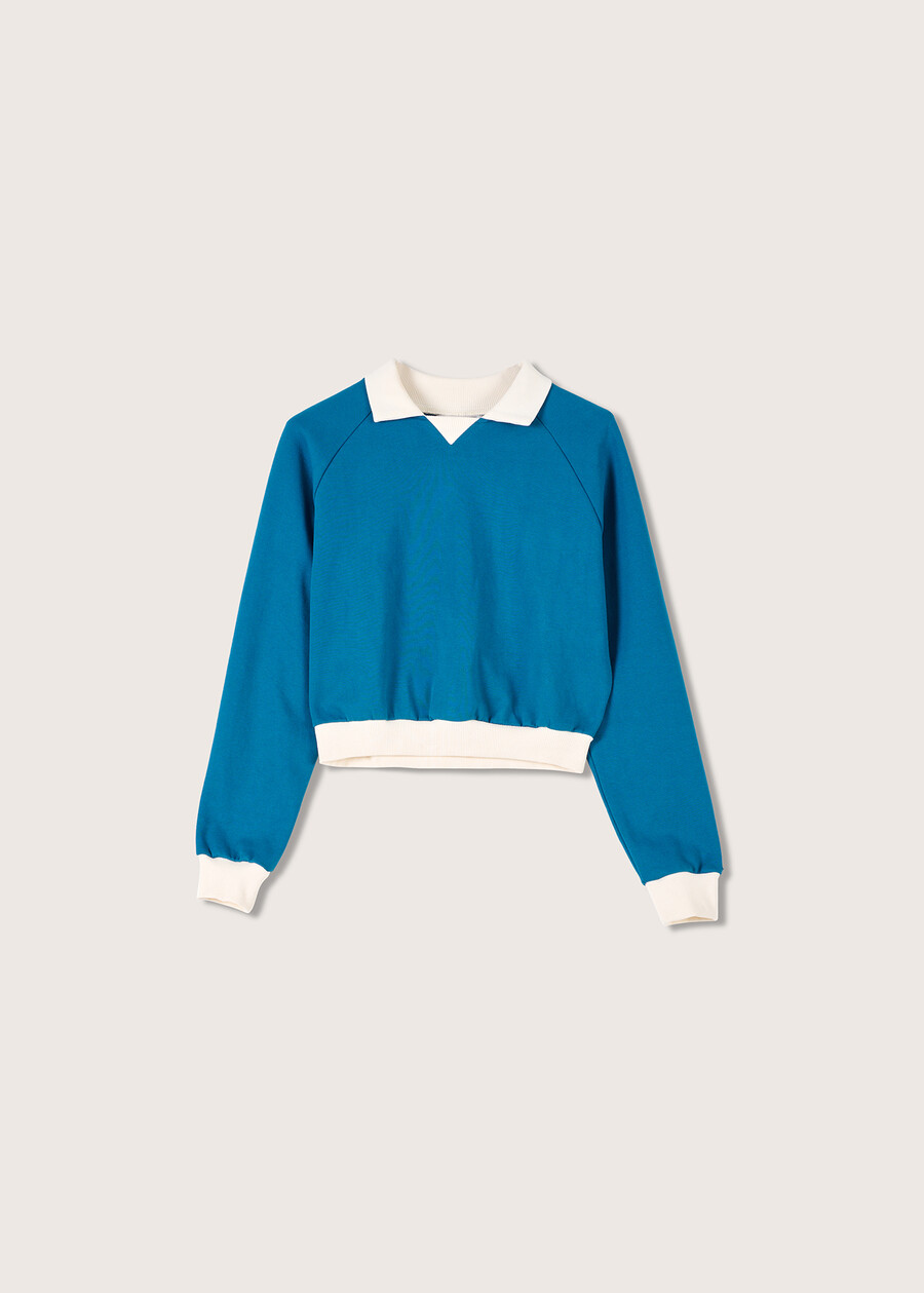 Fujiko cotton sweatshirt BLUE COLONIAL Woman , image number 4