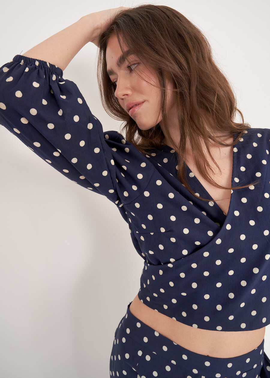 Camicia Crop Cool Fantasia BEIGE LATTEBLUE OLTREMARE Donna , immagine n. 2