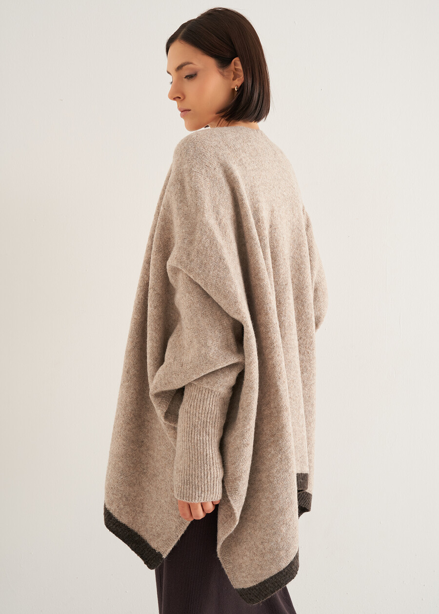 Mantella Melanie con bordo a contrasto GRIGIO MEDIUM GREYBEIGE TAUPE Donna , immagine n. 3