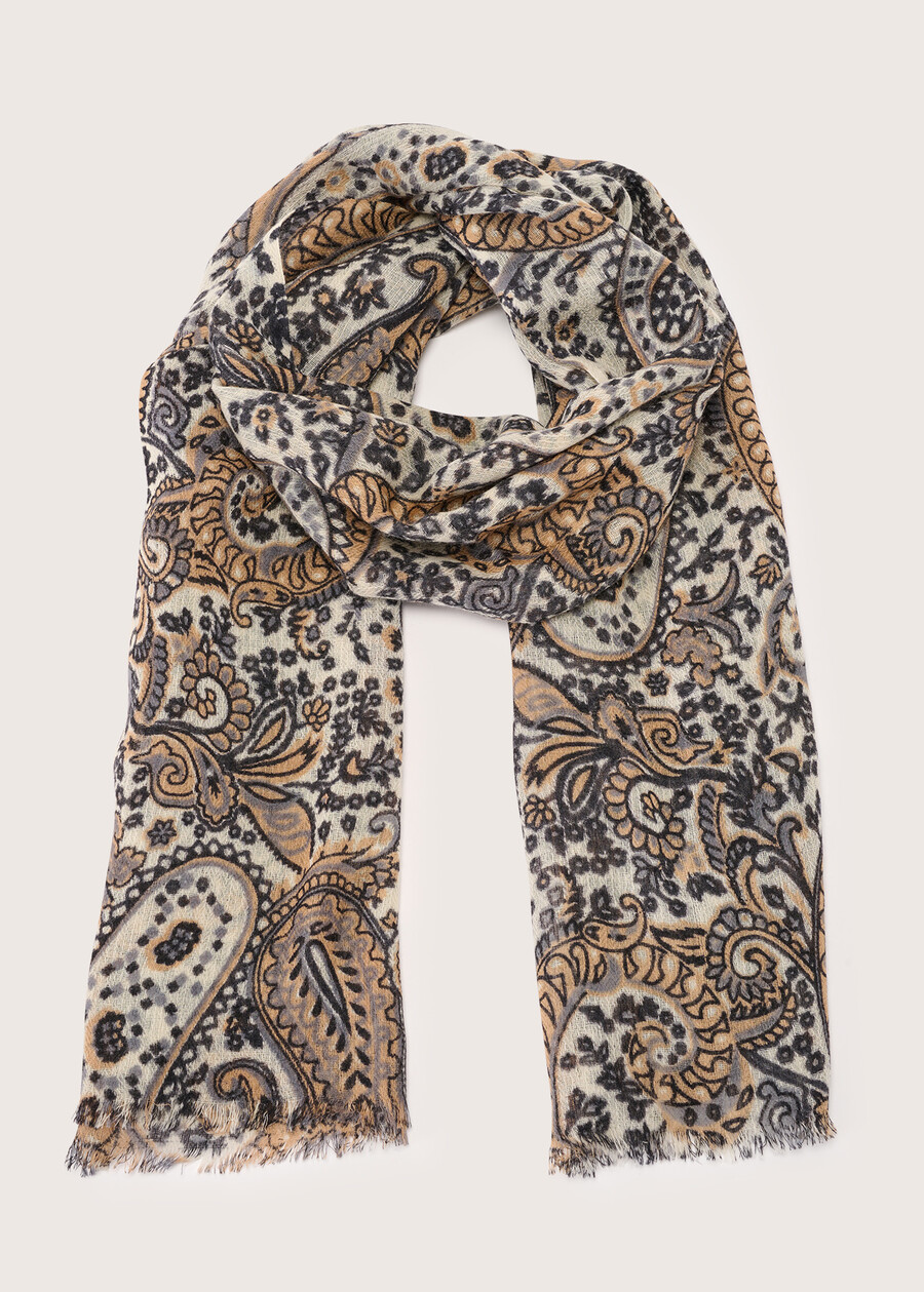 Sciarpa Selenata 100% lana BEIGE LATTE Donna , immagine n. 3