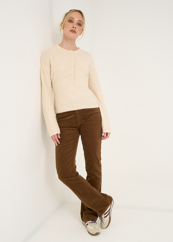 Pantaloni Cindy flare in velluto MARRONE Donna null
