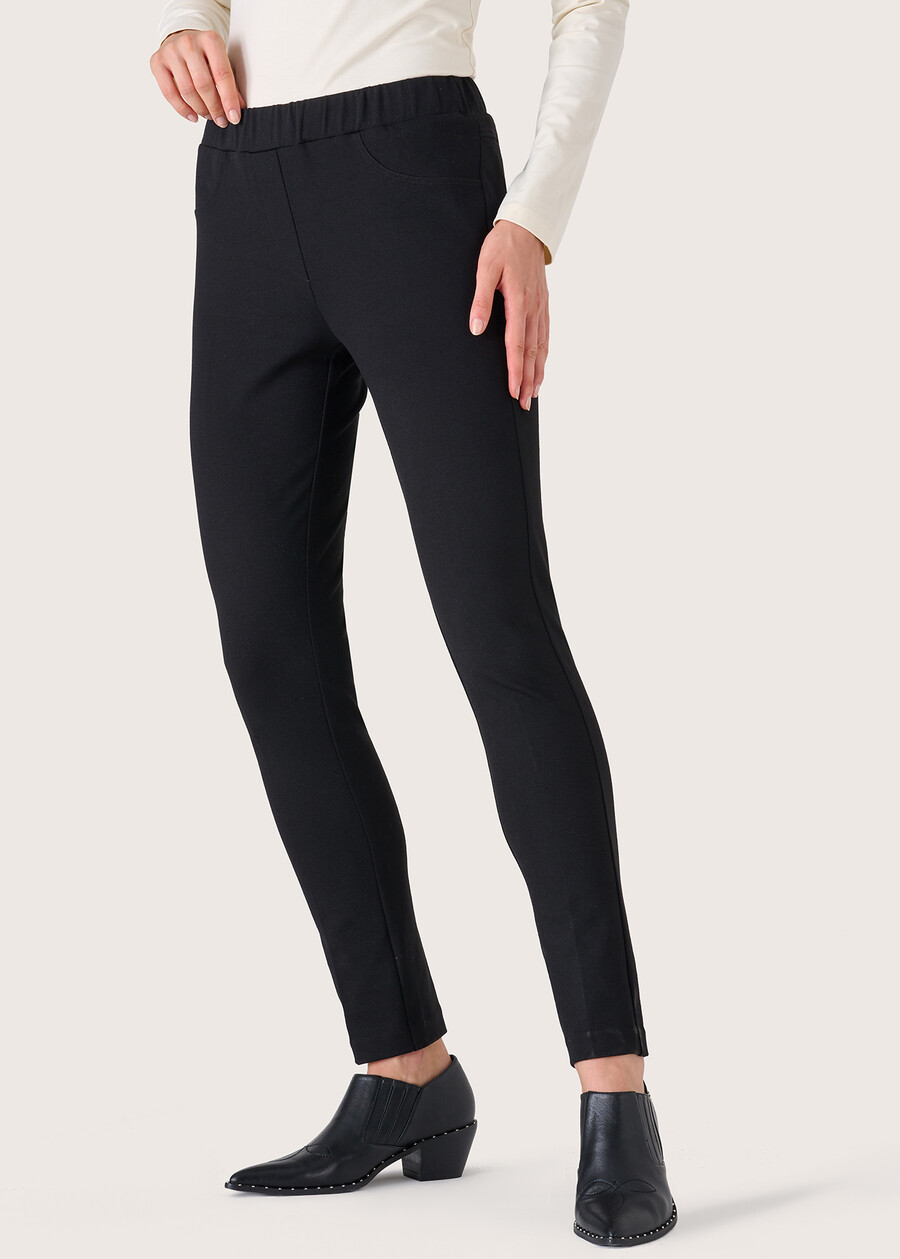 Pantalone Kelly in tessuto screp NERO BLACK Donna , immagine n. 2