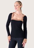 Miriam jersey with square neckline NERO BLACK Woman image number 1