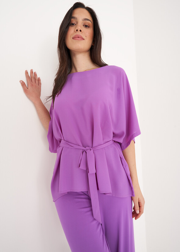 Blusa Benoro Con Cintura VIOLA MULBERRY Donna null