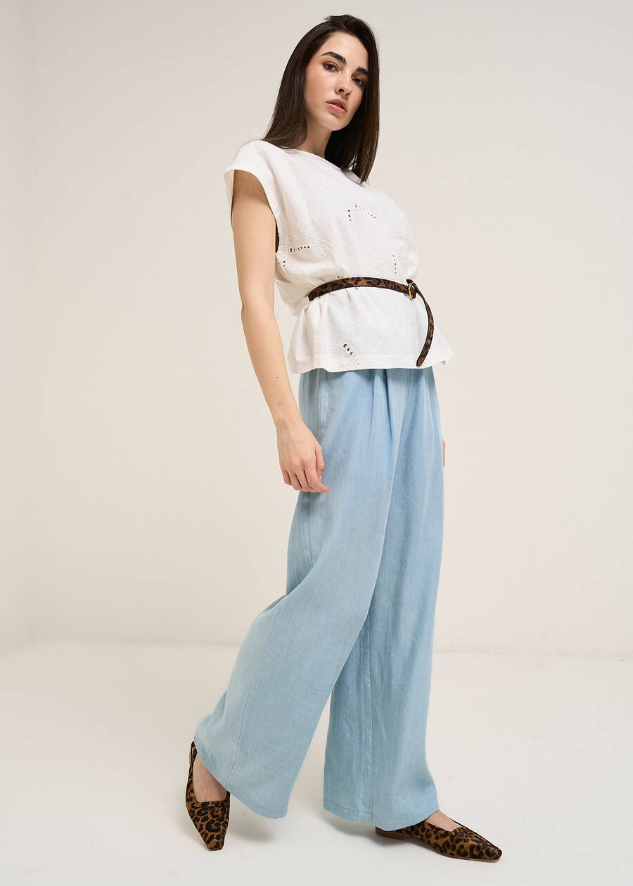 T-shirt Stella cotone e ricamo BEIGE LATTE Donna , immagine n. 4