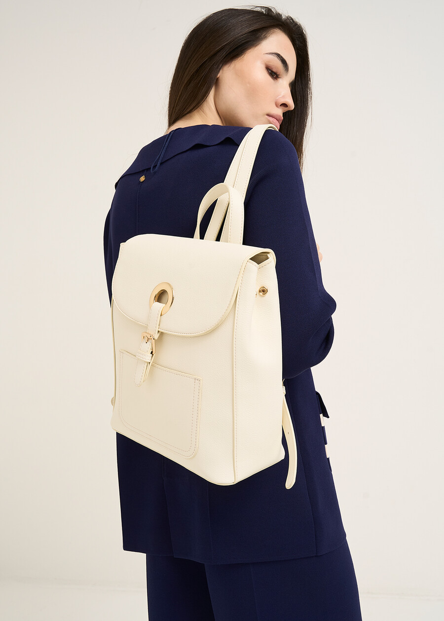 Zaino Balou in ecopelle stampa cervo BIANCO WHITEAZZURO AZZURROBLU Donna , immagine n. 1