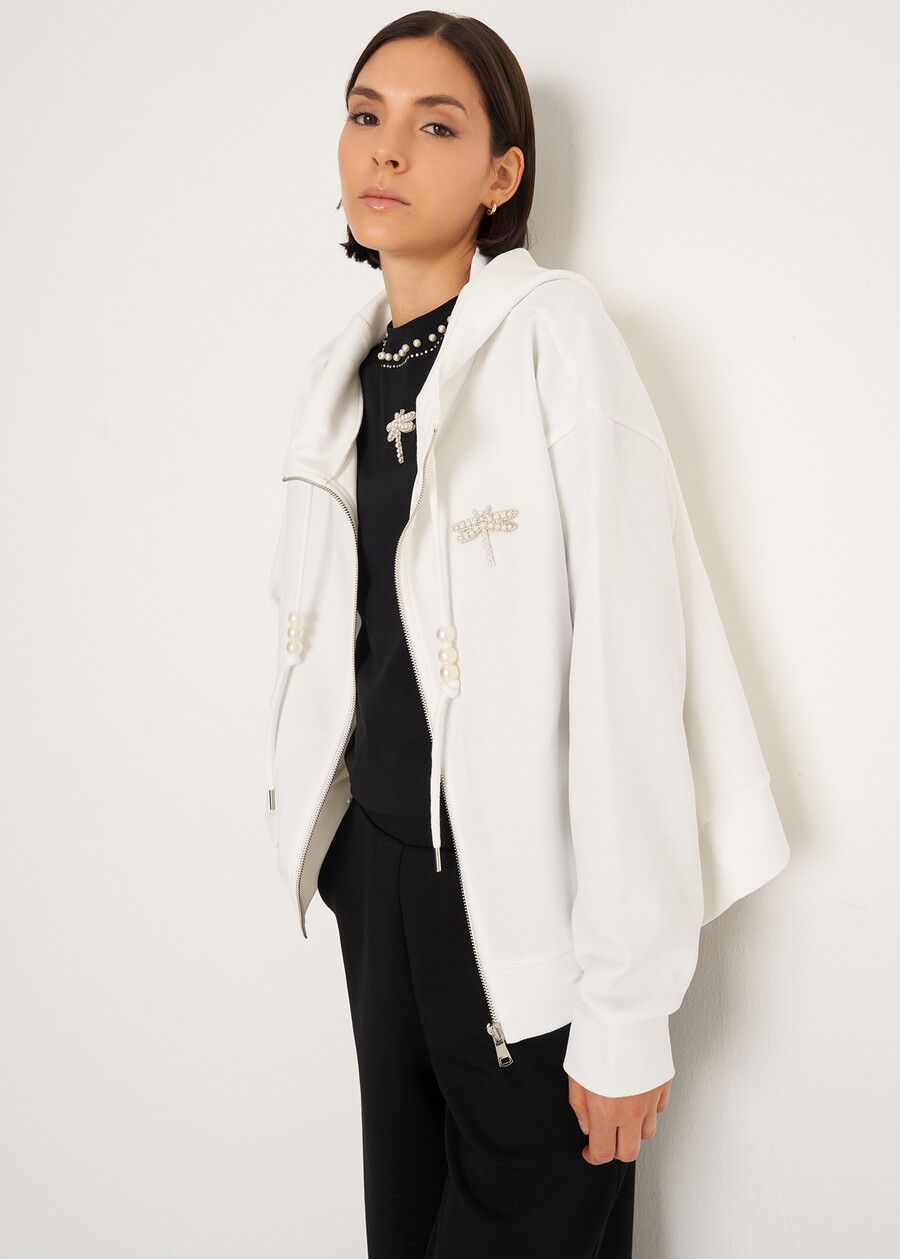 Florinne sweatshirt with jeweled details BIANCO WHITE Woman , image number 2