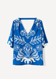 Slike printed T-shirt BLUE TURCHESE Woman image number 5
