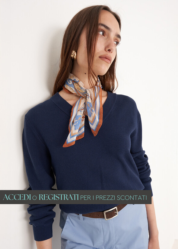 Maglia Micol in viscosa e cotone BLU MIDNIGHT Donna null