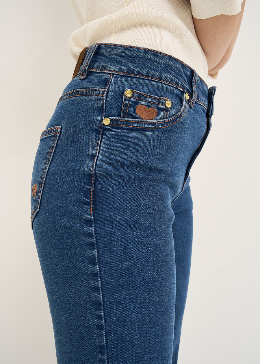 Denim Cindy 5 tasche gamba flare DENIM MEDIUM DENIM Donna , immagine n. 4