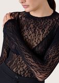 Maglia Seduction con trama animalier NERO BLACK Donna immagine n. 2