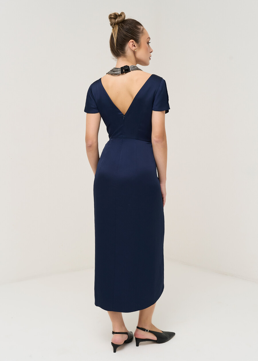 Abito midi Argo con drappeggio BLU Donna , immagine n. 3