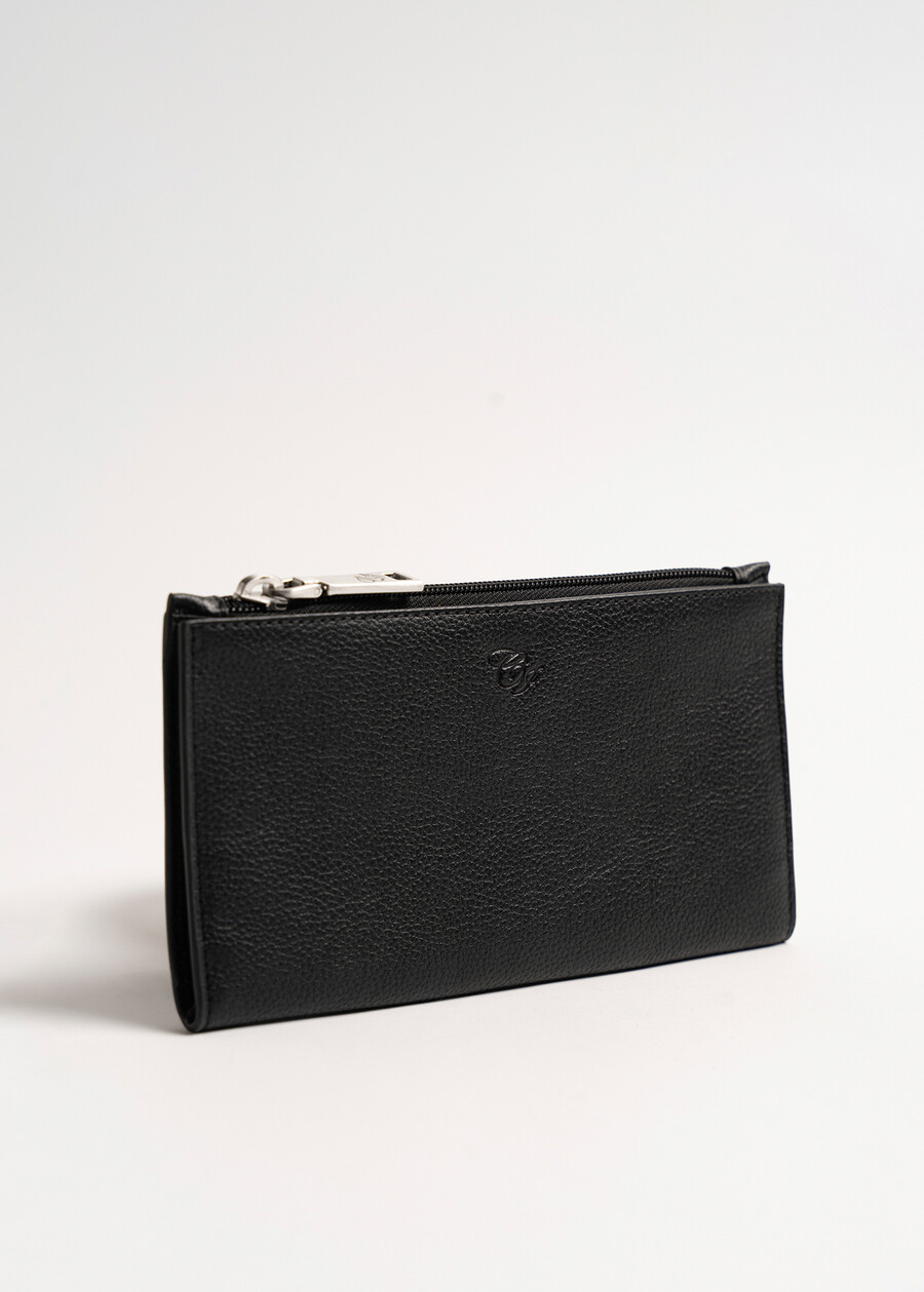 Portafogli Phonex-A in 100% vera pelle cavallino NERO BLACK Donna , immagine n. 3