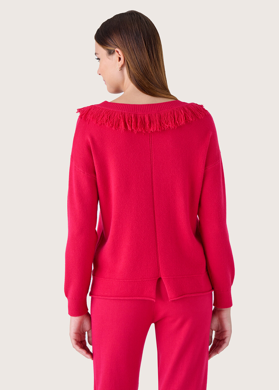 Melody sweater with fringes ROSSO MAGENTABLU GRAFITE Woman , image number 3