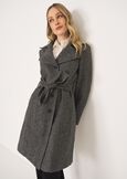Cappotto Trench Coat-B in panno NERO BLACK Donna immagine n. 1
