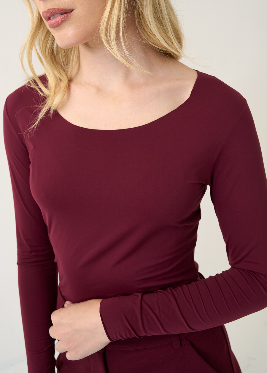 T-shirt Susanna scollo tondo ROSSO BORDEAUXVERDE GARDENMARRONE Donna , immagine n. 2