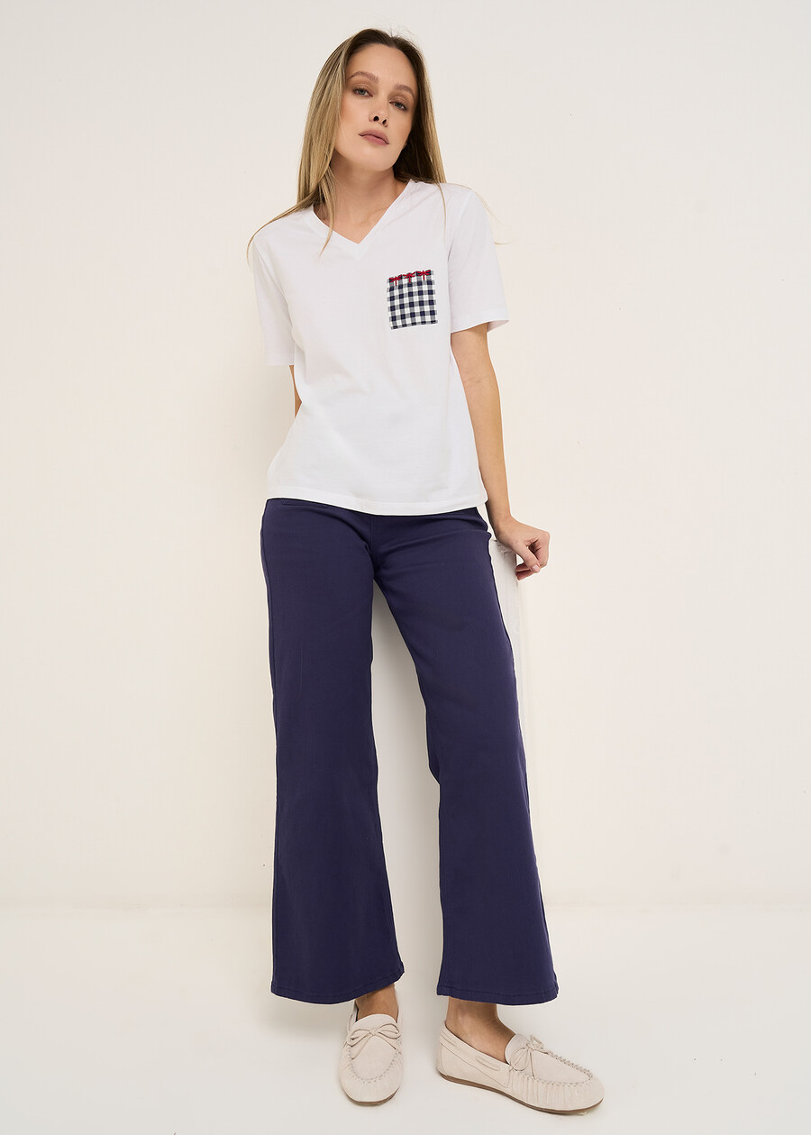 T-shirt Suemi con taschino Vichy BIANCO WHITE Donna , immagine n. 4