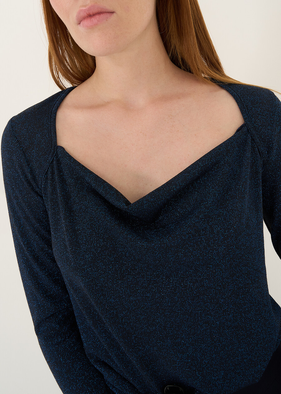 Sheila lurex jersey long-sleeve top BLU Woman , image number 2