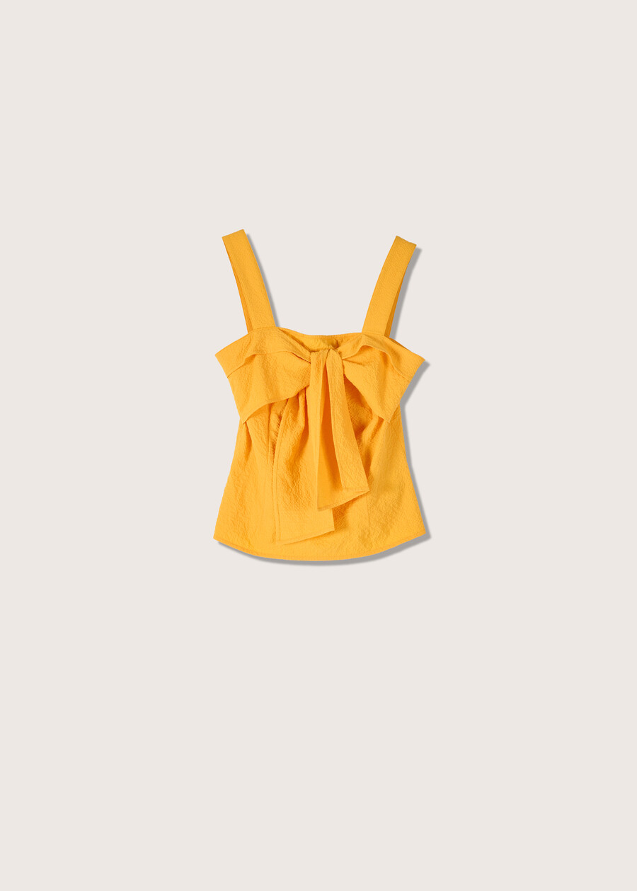 Teo squared neck top GIALLO VANILLA Woman , image number 4
