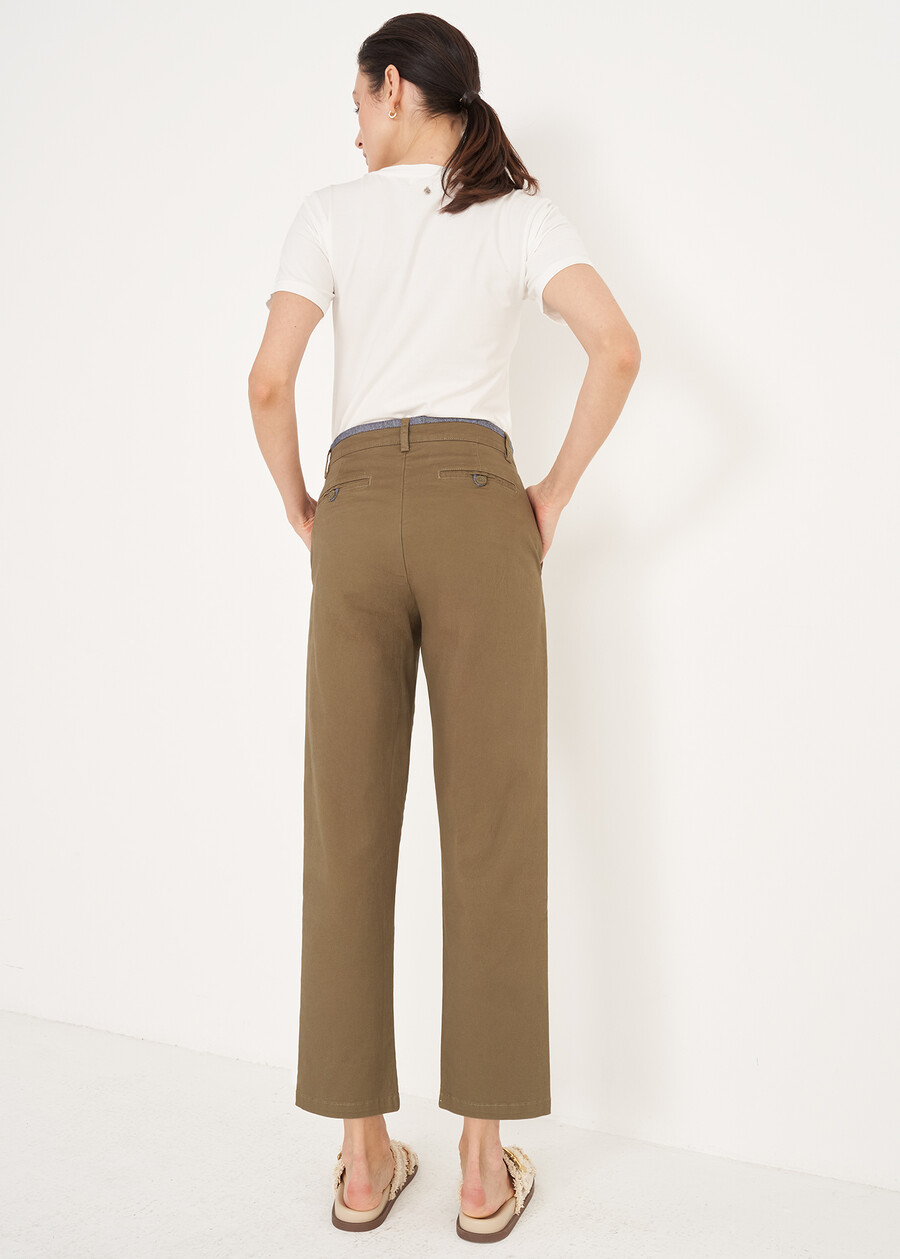 Pantaloni Paride A Sigaretta BEIGEVERDE ALGA Donna , immagine n. 4