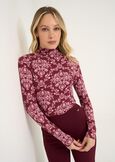 T-shirt Stef collo alto stampata ROSSO BORDEAUX Donna immagine n. 1
