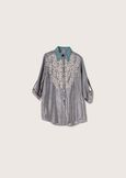 Cristal satin shirt BLUE POLVERE Woman image number 4