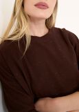Milena knit top with micro-sequins MARRONE Woman image number 3